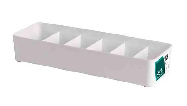 Organizador Modular Plástico Branco c/Divisórias 35,5 x 10,5 x 7,5 (ref.1840)