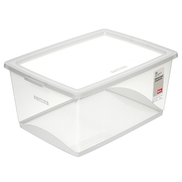 Caixa Organizadora c/Tampa 60L - My Closet - Cristal (ref.OR80900)