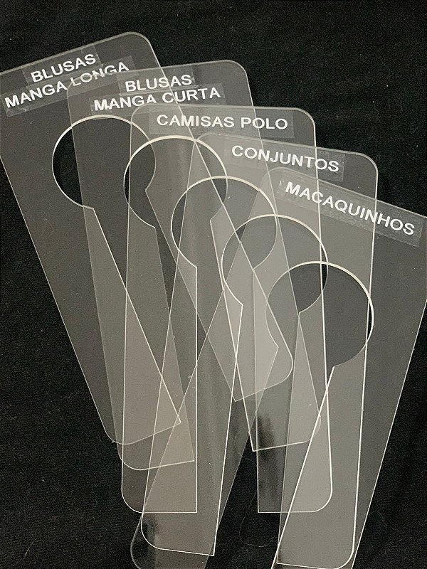 Separador de Cabide Acrílico (Pacote c/10 unidades)