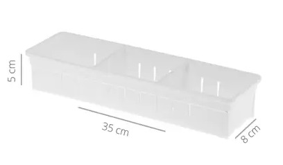 Organizador c/Divisórias n.1 870ml 26 x 8 x 5 Transparente
