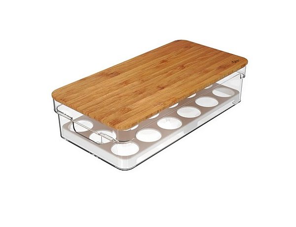 Organizador de Ovos c/Tampa de Bambu Clear Fresh 18 Unidades (ref.OF105NT)