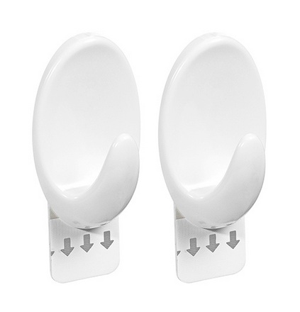 Gancho Multiuso Oval c/Adesivo - Kit 2 peças M (ref.OR30112)