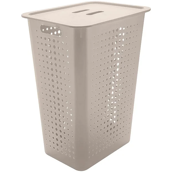 Cesta De Roupas Com Tampa 47 Litros Bege (ref.CO570)