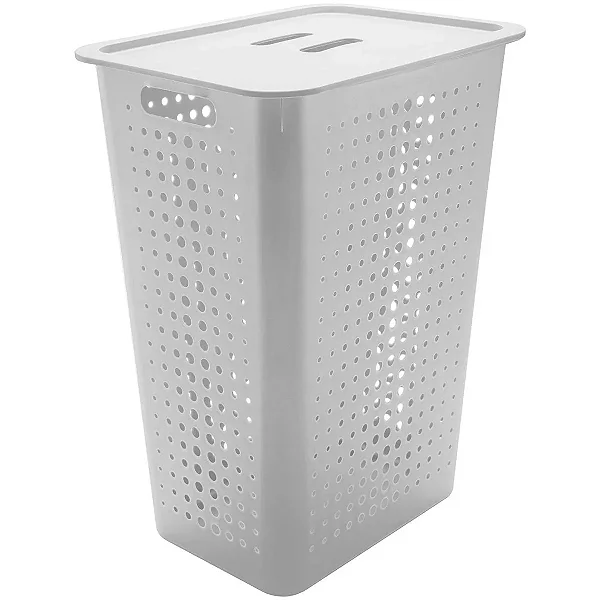 Cesta De Roupas Com Tampa 47 Litros Branco (ref.CO570)