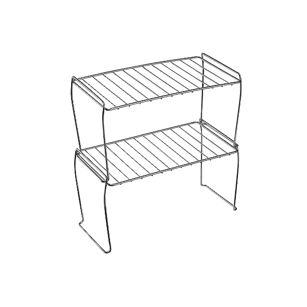 Prateleira Empilhavel Cromado Linha Organiza Conj c/2 (ref.1854A)