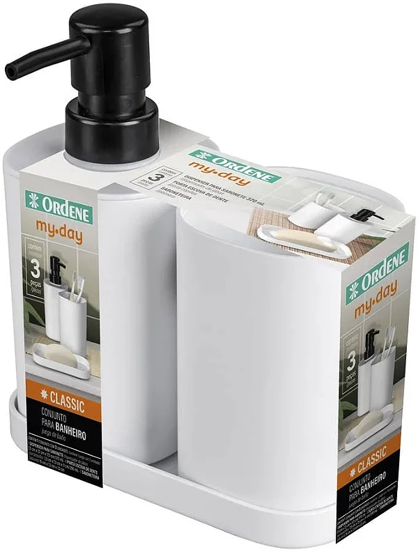 Conjunto Banheiro 3 Peças Plástico Branco (ref.OR94050)