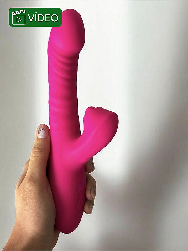 VIBRADOR RABBIT VAI E VEM COM ESTÍMULO DE PULSAÇÃO - RECARREGÁVEL