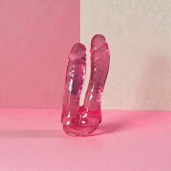 PRÓTESE PENIANA DUPLA COM VENTOSA | 17,5CM E 16CM