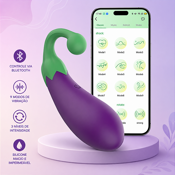 VIBRADOR DE BERINJELA | FUNCIONA POR APLICATIVO!