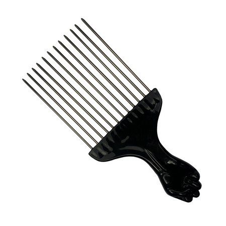 Pente Garfo Afro Black Power Cachos Dentes De Aço