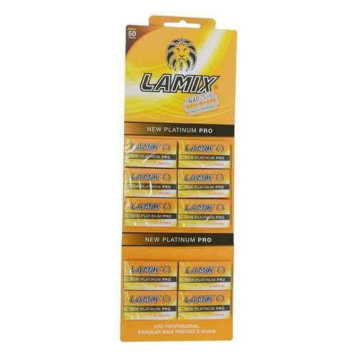 Lamina Para Barbear Lamix Cartela 50 Unidades New Platinum Pro