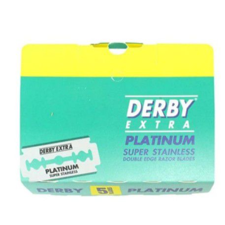 Cartela Com 50 Giletes de Barbear Derby Extra Platinum Aço Inoxidavel