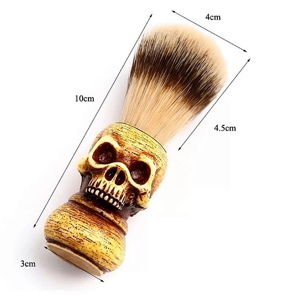 Pincel de Barba UMI Caveira Cerdas Naturais Bronze