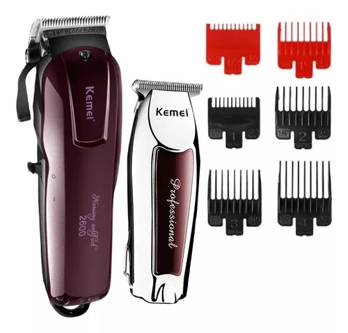 Combo Maquina Corte Profissional Kemei 2600 +acabamento 9163