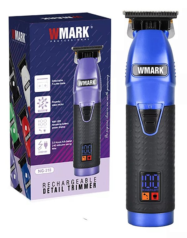 Maquina Profissional Acabamento Wmark Ng 318 Azul Sem Fio