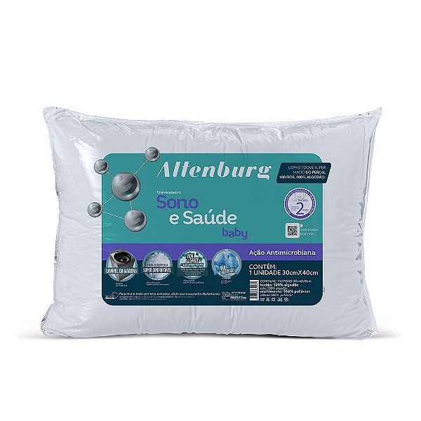 Travesseiro Sono e Saúde Baby Branco 30x40 cm Altenburg
