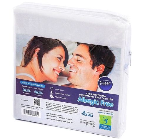 Capa Protetora para Colchão Queen com Elástico Allergic Free