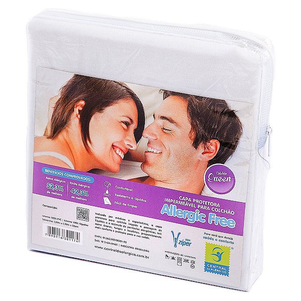 Capa de Colchão Casal Queen Impermeável Allergic Free