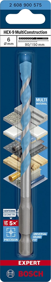 Broca Bosch EXPERT HEX-9 Multiconstruction Ø6x90x150mm