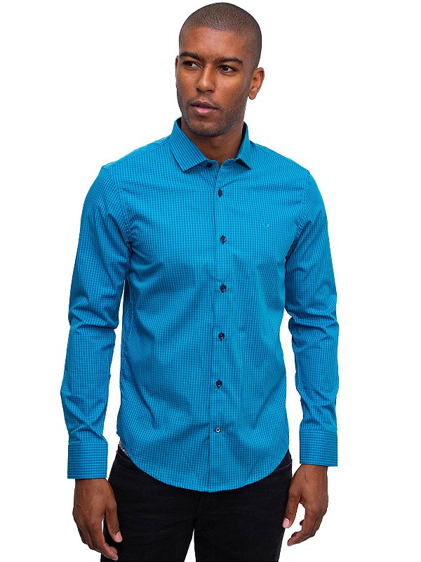 Camisa Manga Longa Slim Xadrez Ville de France