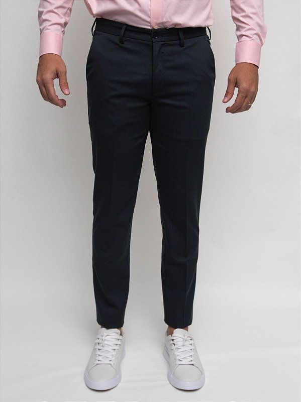 Calça Alfaiataria Slim Marinho Ville de France