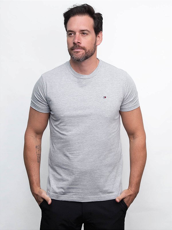 Camiseta Básica Essentials Cotton Cinza Tommy Hilfiger