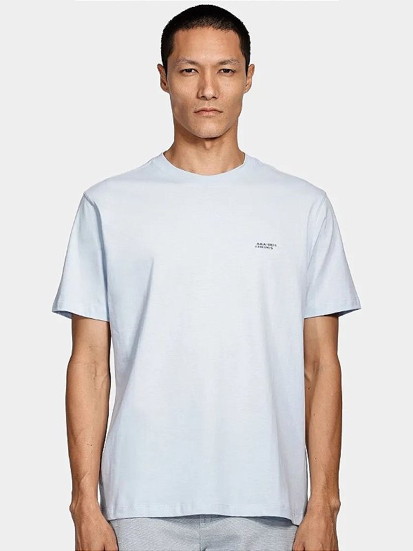 Camiseta Estampa Barcode Azul Celeste Aramis