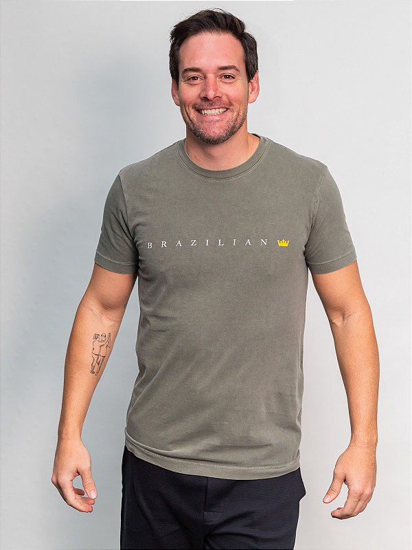 T-Shirt Stone Brazilian Verde Leaf Osklen