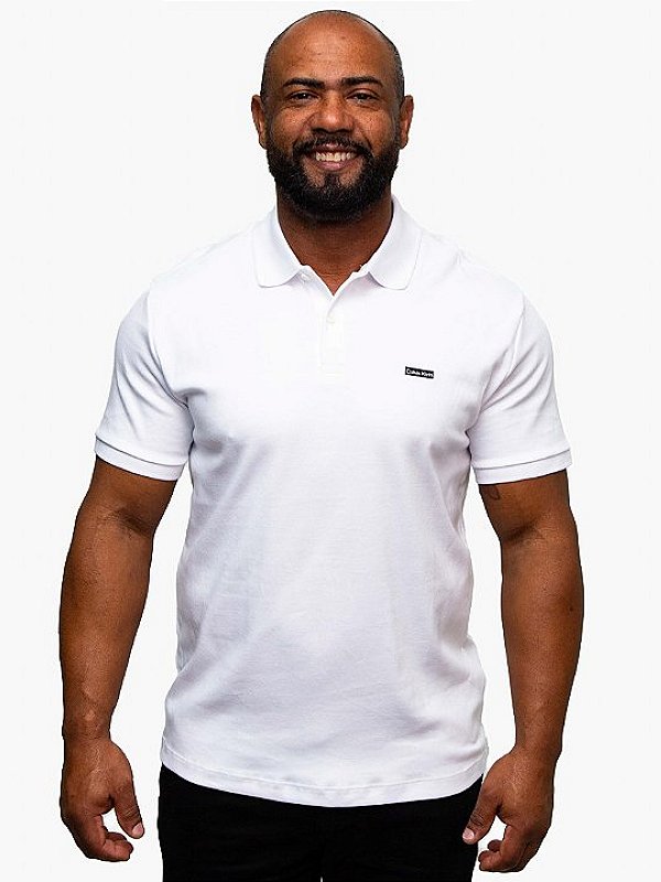 Polo Suedine Branco Calvin Klein