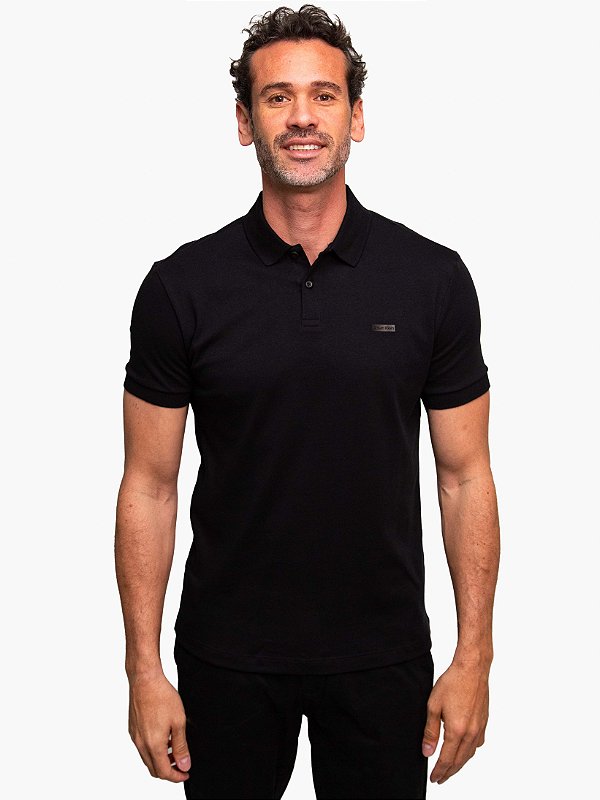 Polo Suedine Preto Calvin Klein