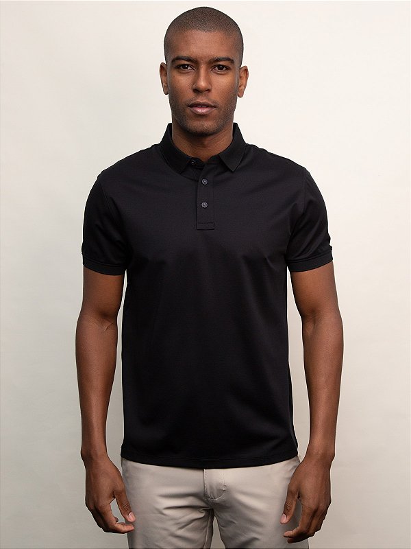 Polo Algodão Australiano Mercerizada Fio 70 Aramis Preto