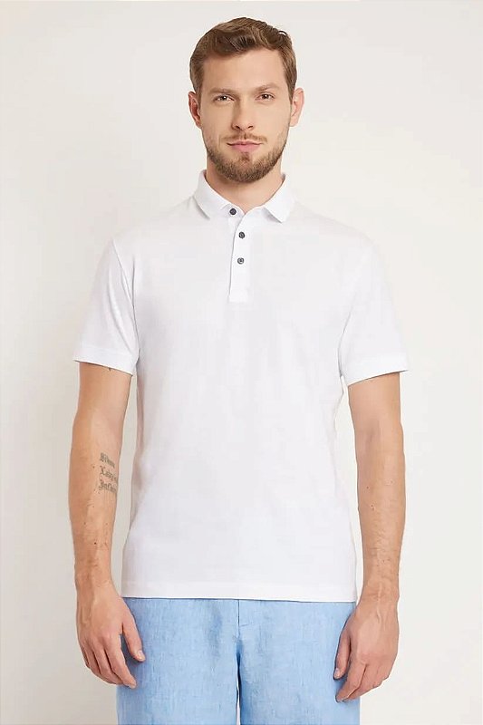 Polo Algodão Peruano Premium Branco Aramis