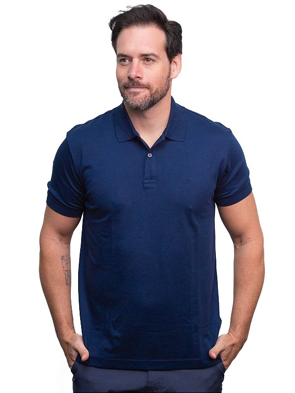 Polo Interlock Pima Marinho Aramis