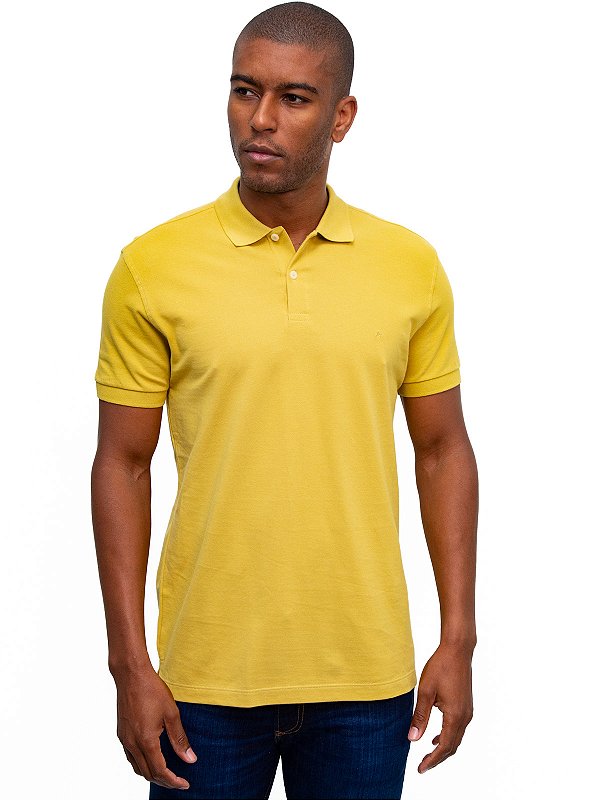 Polo Piquet Amarelo Mostarda Aramis