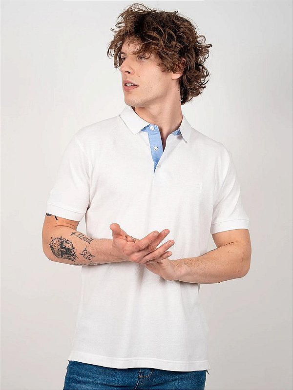 Polo Piquet Branco Aleatory