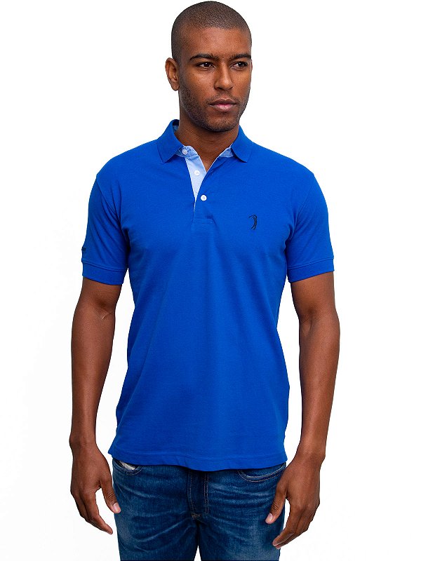 Polo Piquet Power Blue Aleatory