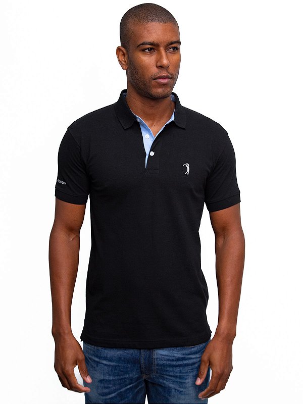Polo Piquet Preto Aleatory