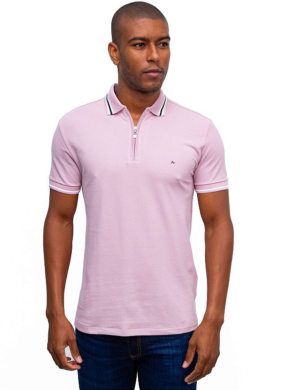 Polo Ziper Rosa Seco Aramis