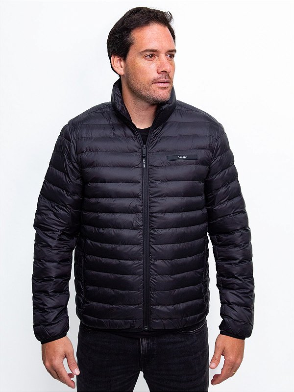 Jaqueta Puffer Matelassê Preto Calvin Klein