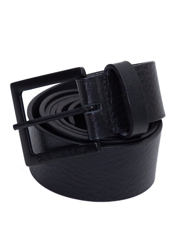 Cinto Couro Preto Calvin Klein