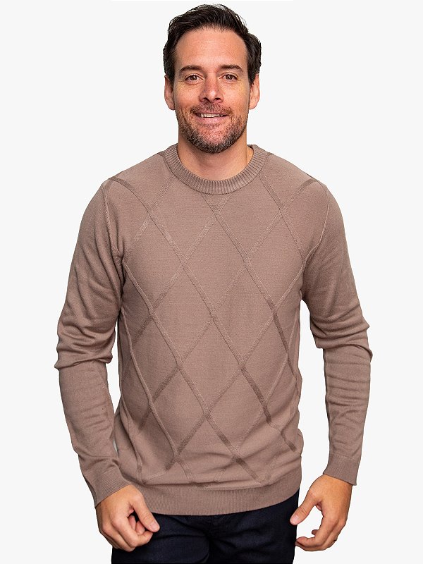 Tricot Textura Geométrica Khaki Ville de France