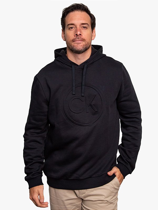 Moletom Canguru Preto Calvin Klein