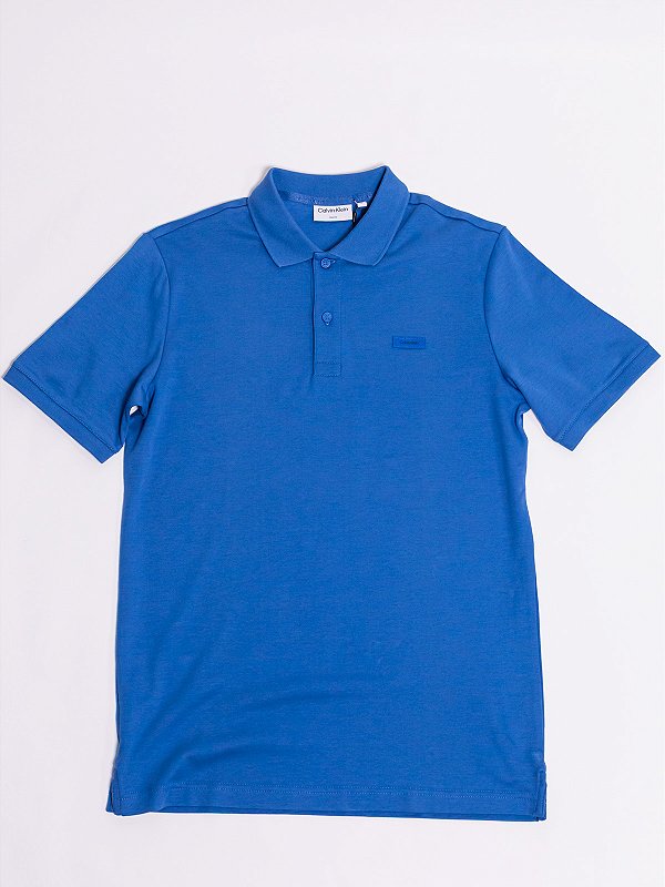 Polo Slim Smooth Cotton Azul Calvin Klein