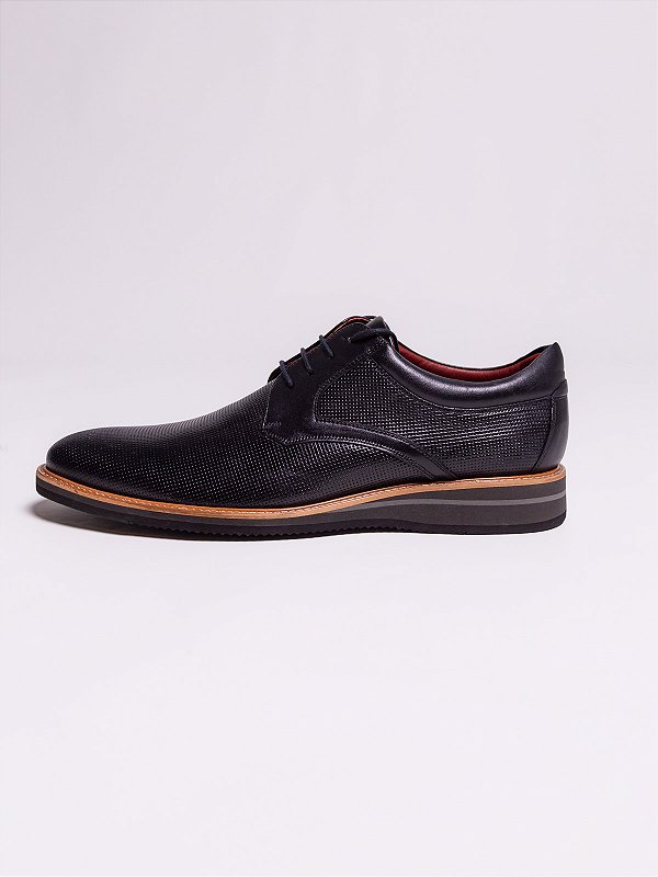 Sapato Couro Derby Preto