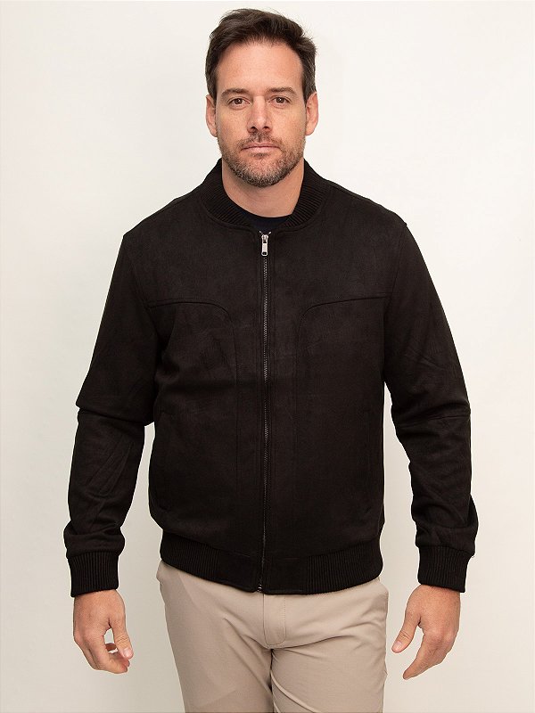Jaqueta Suede Slim Ville de France Preto