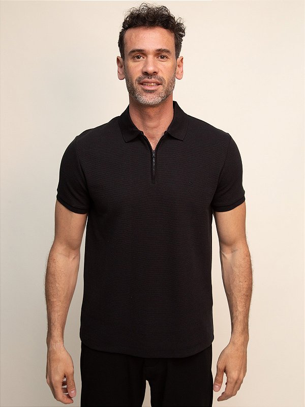 Polo Zíper Ottoman Aramis Preto