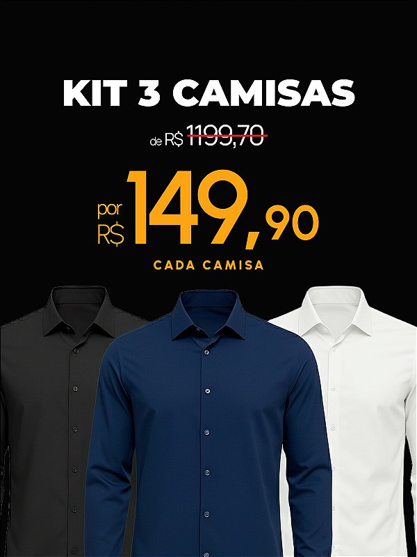 Kit 3 Camisas Soft Tech Slim Giacomelli Uomo