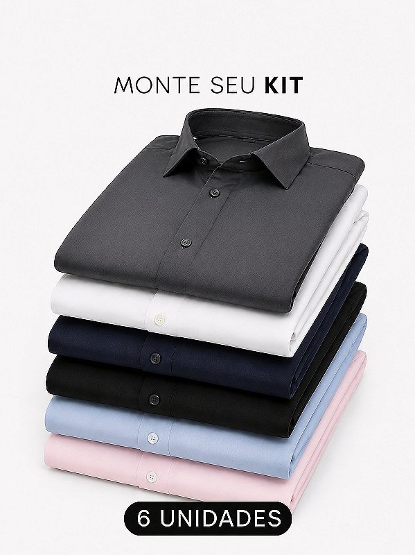 Kit 6 Camisas Soft Tech Slim Giacomelli Uomo