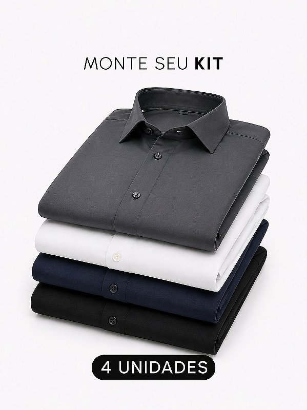 Kit 4 Camisas Soft Tech Slim Giacomelli Uomo