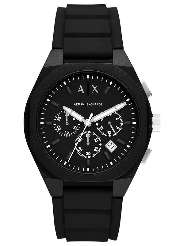 Relógio Armani Exchange Chronograph Silicone Preto